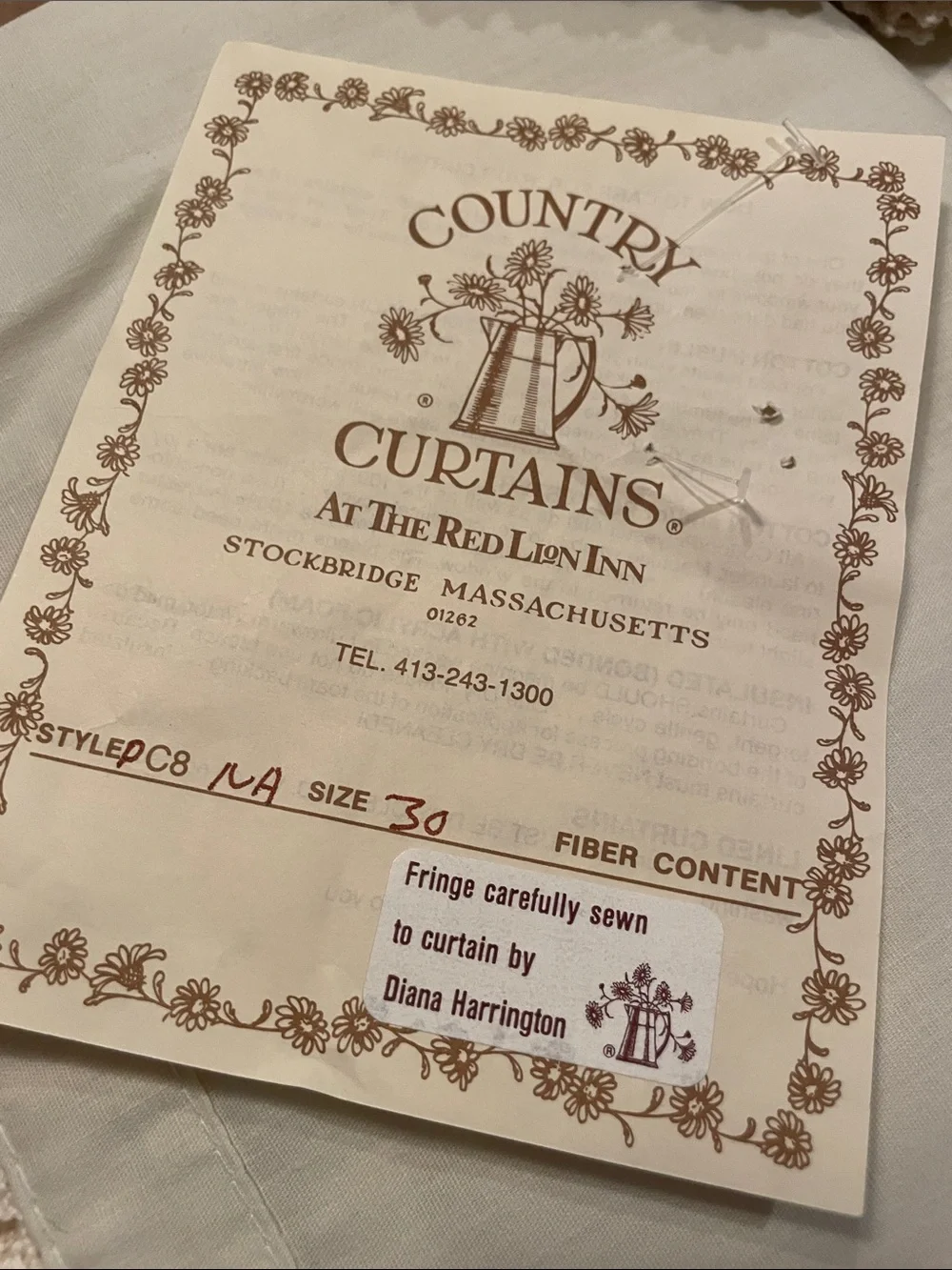 Country Curtains at the Red Lion Inn - 3 pieces